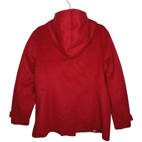 Pendleton Rosyln Women's XL Duffel Peacoat Hooded Wool Blend Coat Toggle Red - Picture 12 of 12